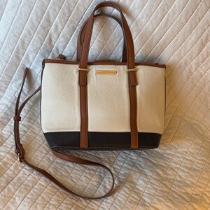 Anne Klein Cream and Brown Crossbody Bag